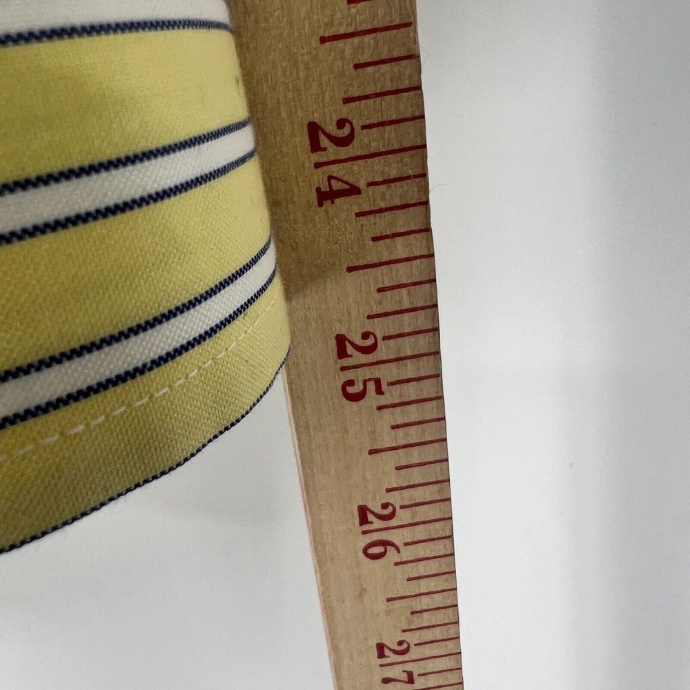LANDS END Traditional Fit Button Down Dress Shirt Mens 17.5-35 Yellow Pinstripe - Picture 10 of 11